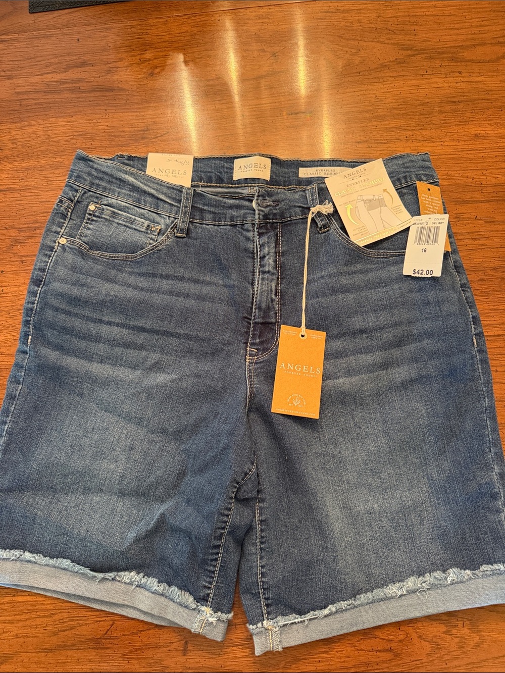 Angels Women's Boyfriend Denim Shorts in Dark Blue